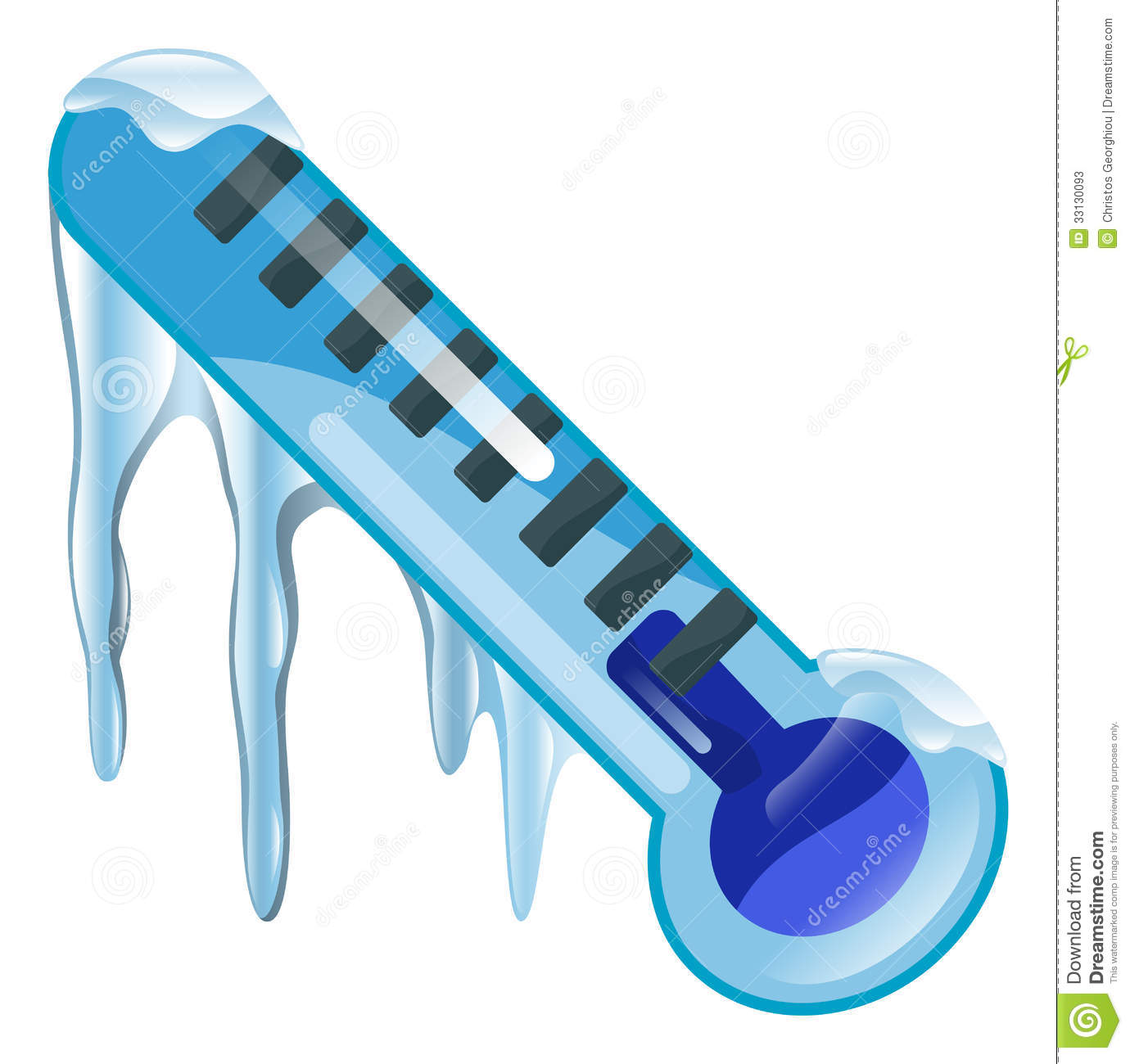Freezing Cold Thermometer Clip Art