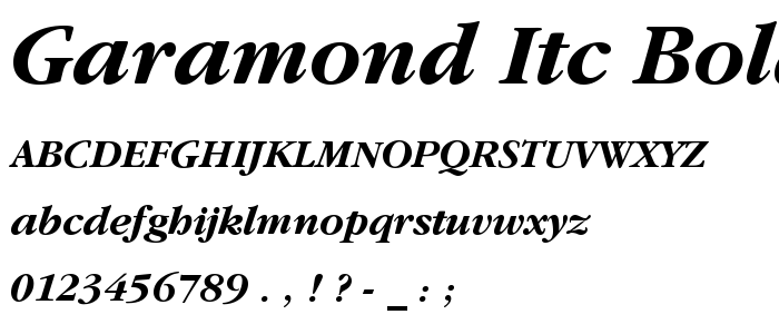 Garamond Bold Italic Font