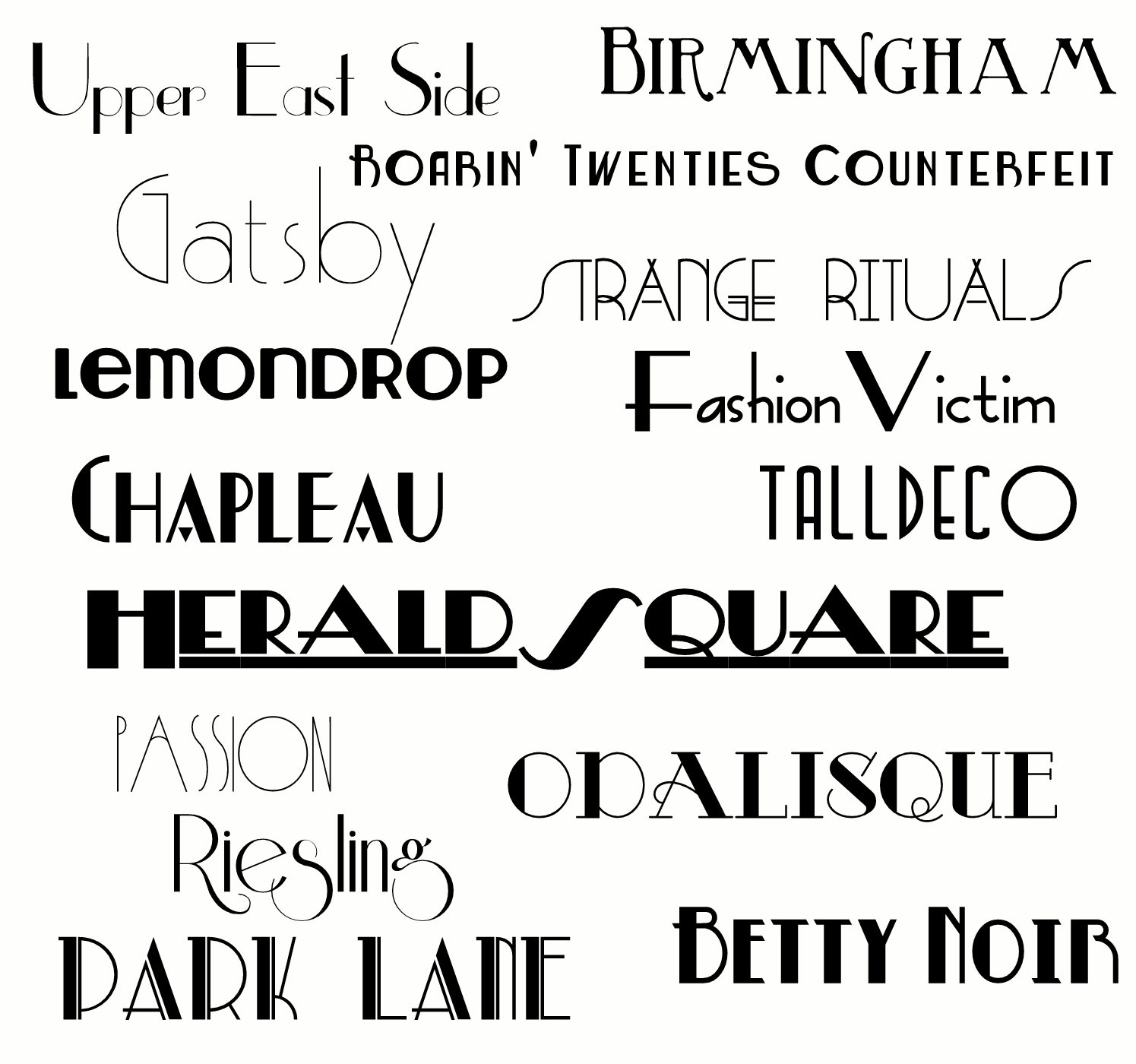 Gatsby Inspired Fonts