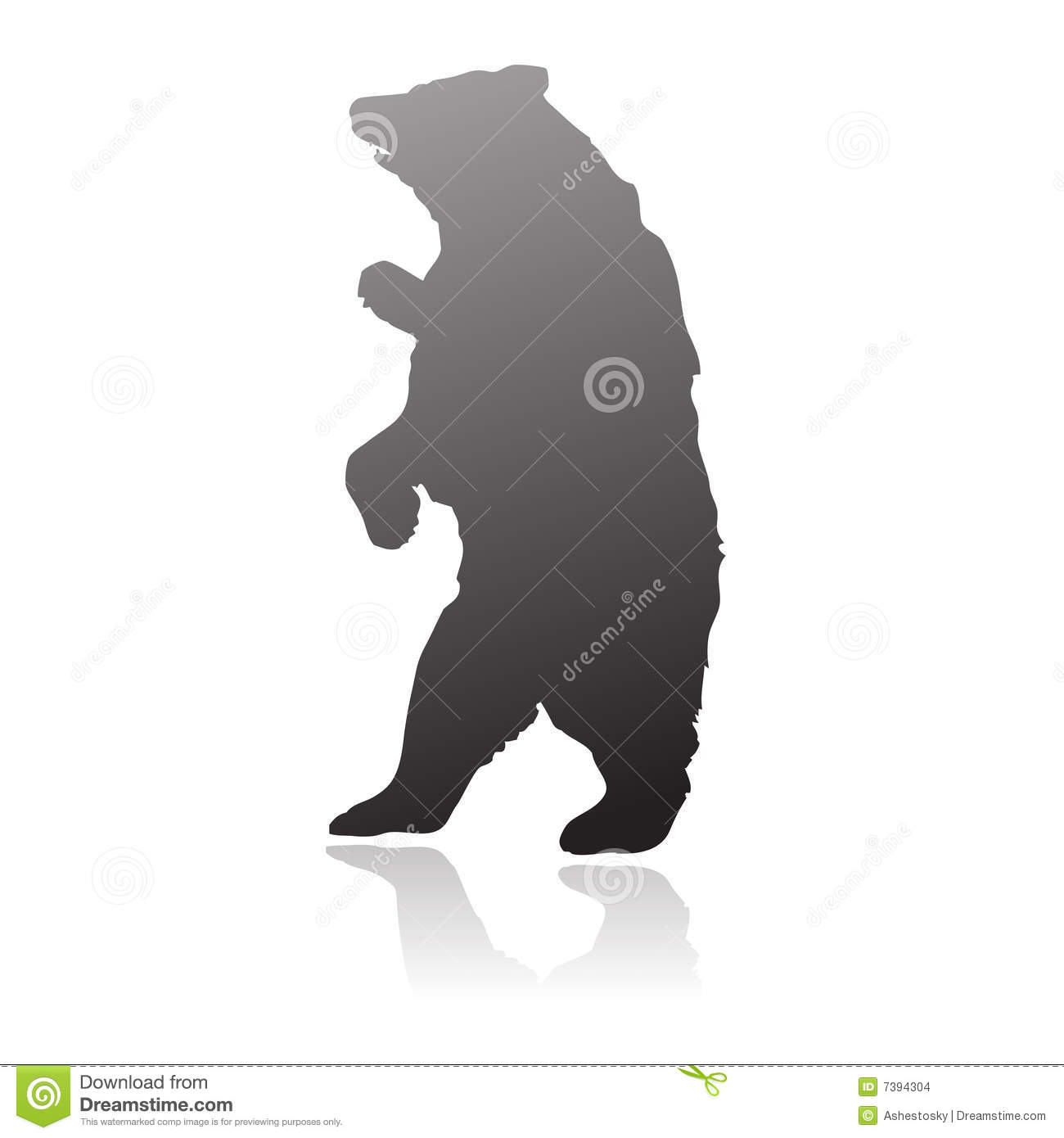 Grizzly Bear Standing Silhouette Grizzly Bear Standing Silhouette