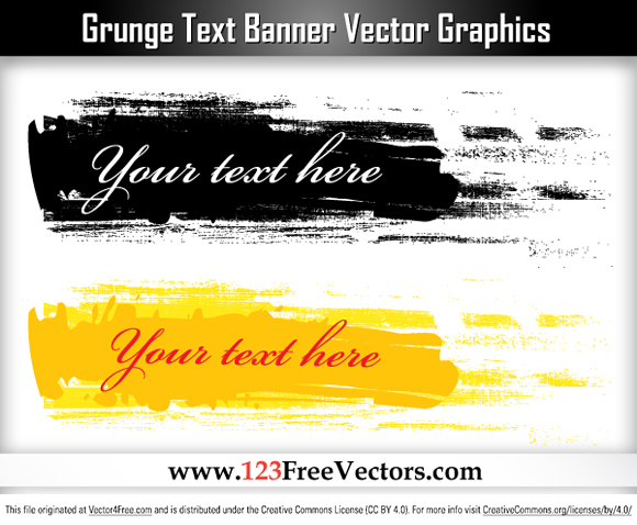 Grunge Text Banner Vector Graphics