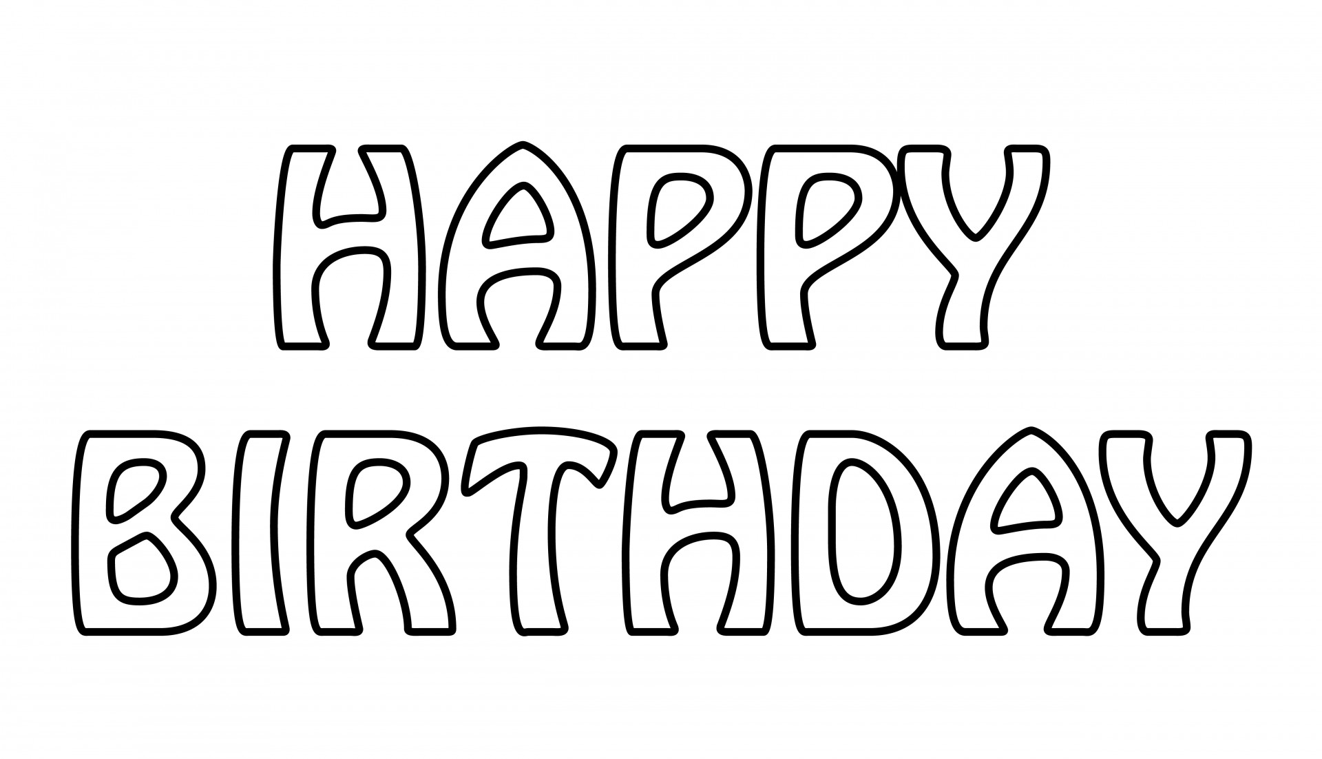 Happy Birthday Outline Happy Birthday Outline