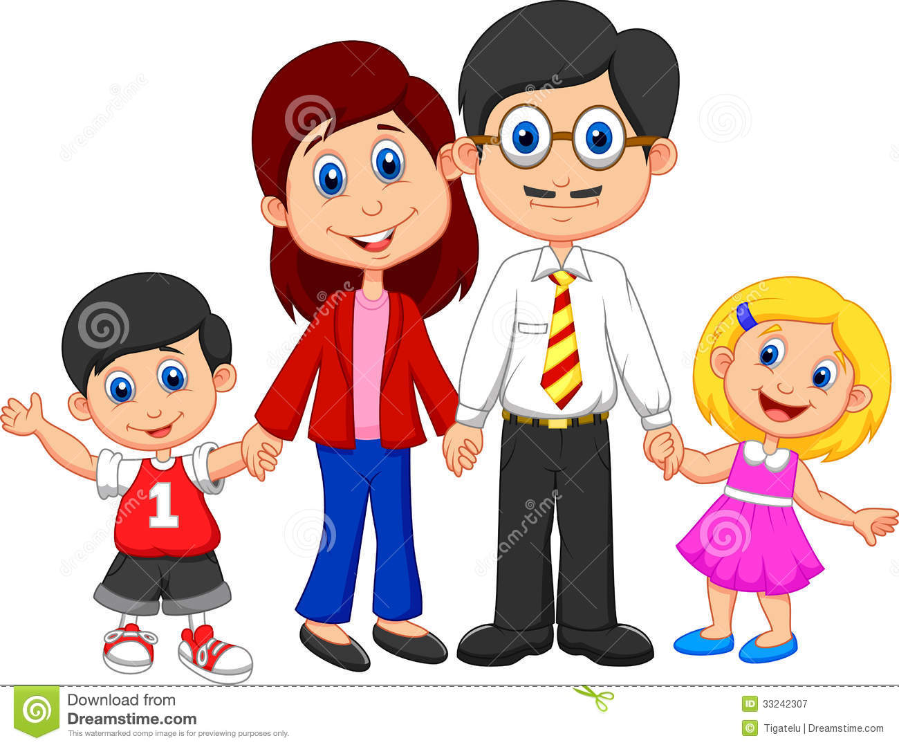 Happy Family Cartoon