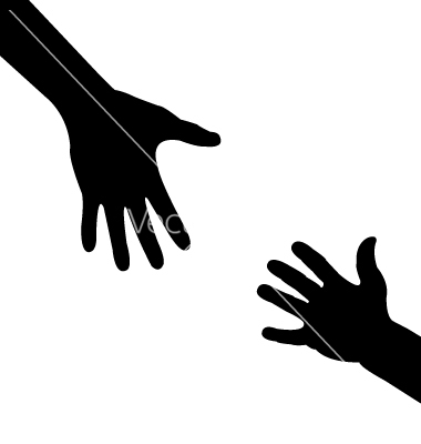 Helping Hand Silhouette Vector