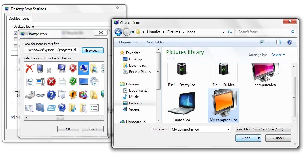 How to Change Desktop Icons Windows 7