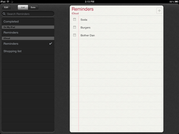 iPad Reminders