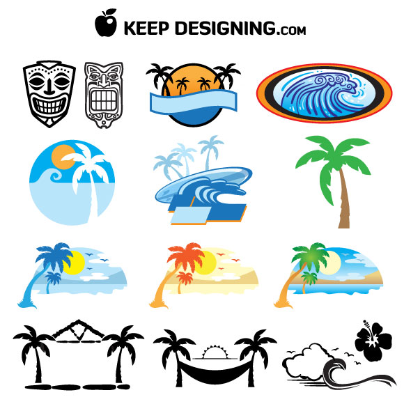 14 Hawaiian Islands Vector Flower Images