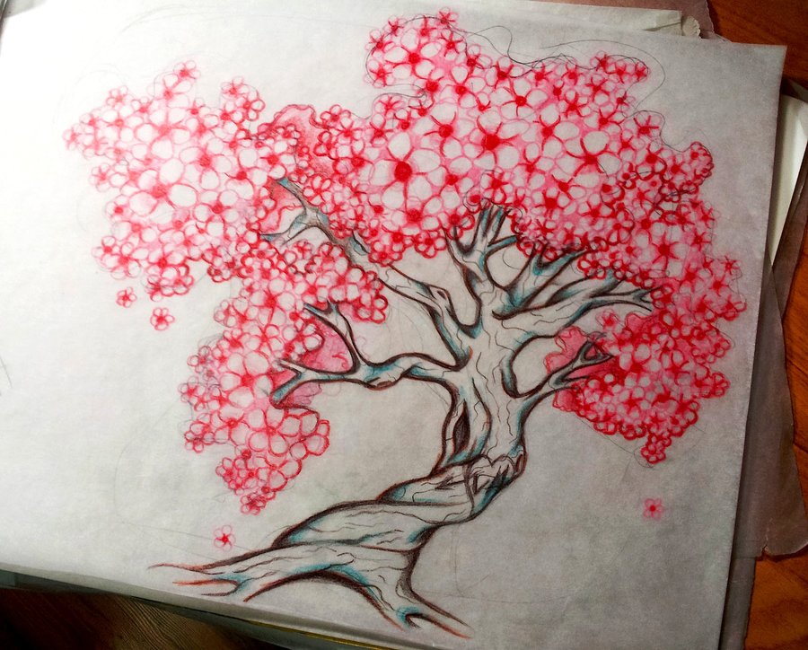 Japanese Cherry Tree Tattoo Designs