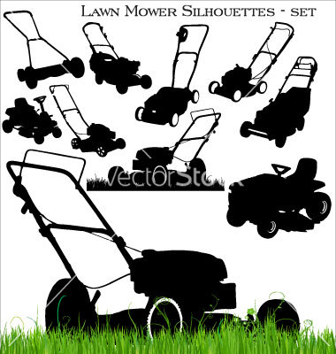 Lawn Mower Silhouette Clip Art