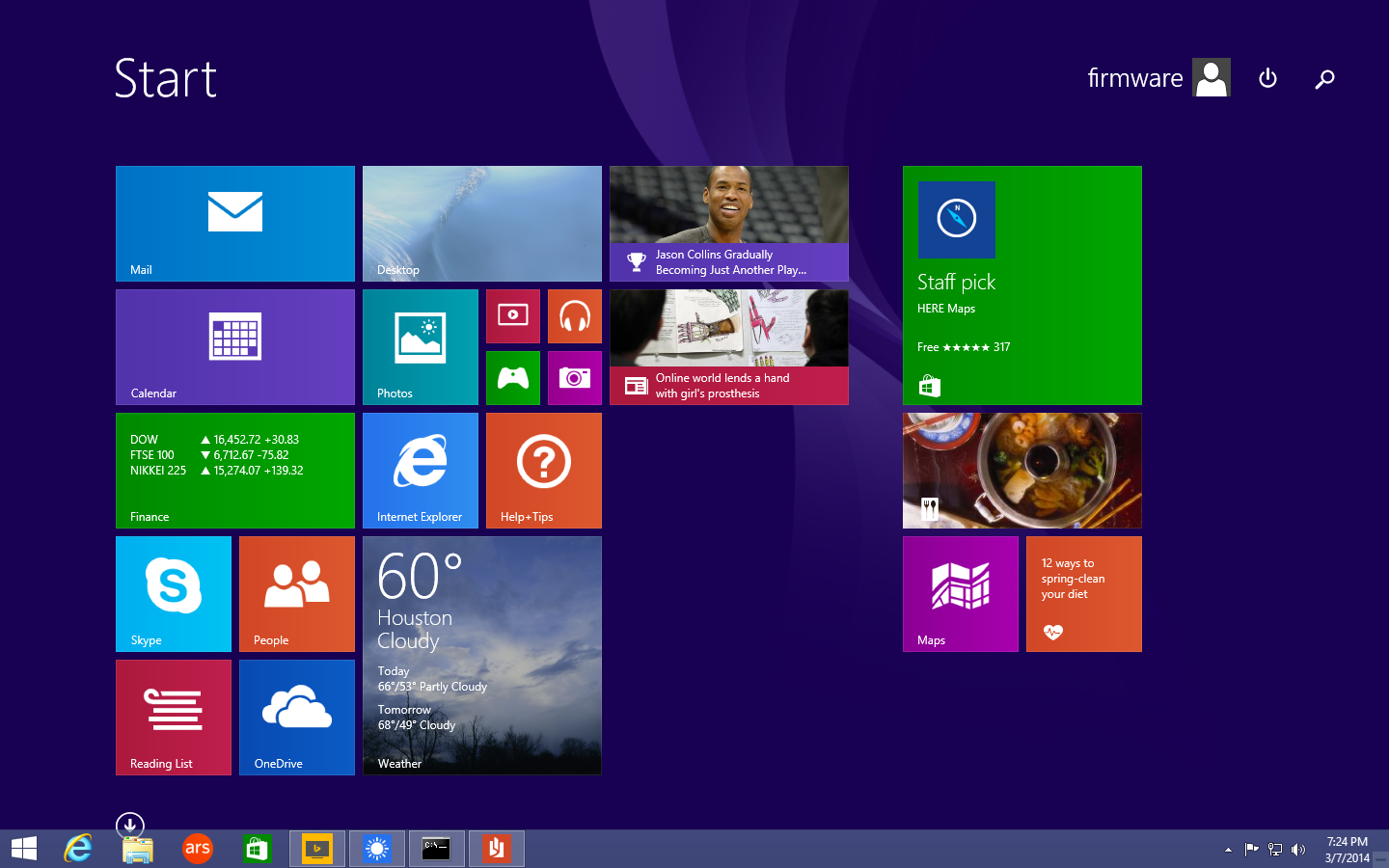 Microsoft Windows 8.1 Start Menu