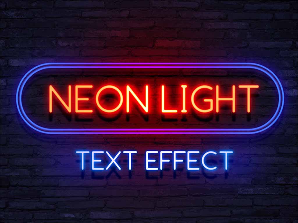 Neon Light Text Effect Photoshop