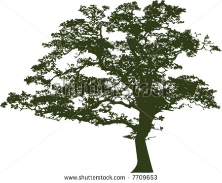 Oak Tree Silhouette Clip Art Free