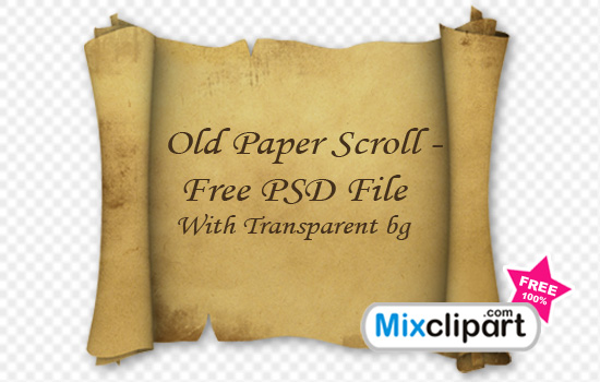 Old Scroll Clip Art with Transparent Background