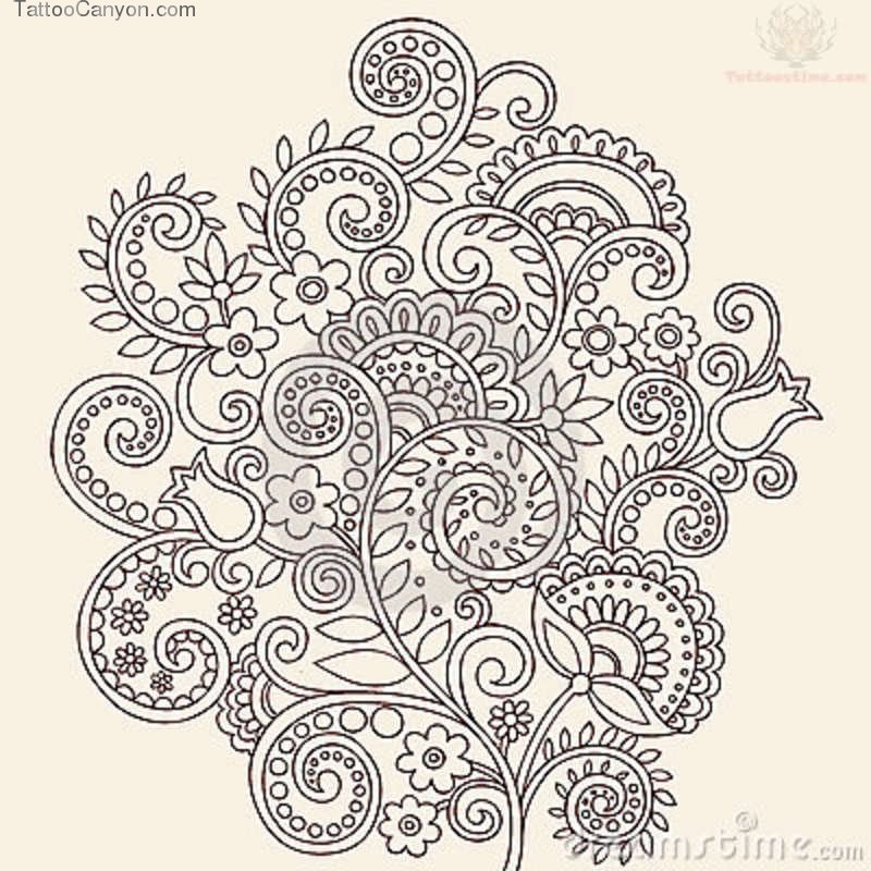 Paisley Pattern Tattoo Design