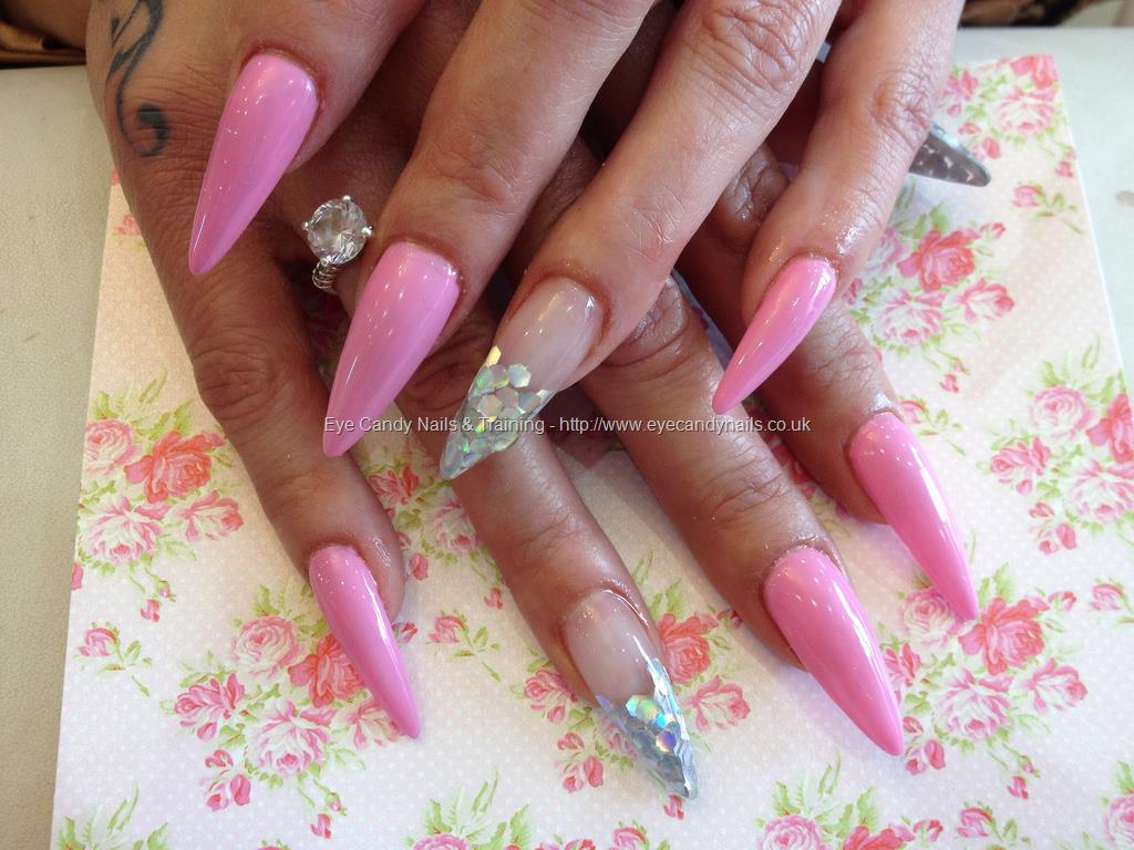 Pink Gel Stiletto Nails