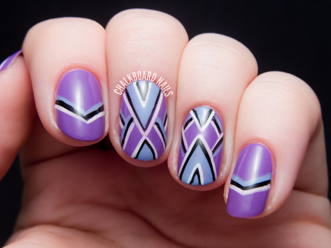 Purple Chevron Nails