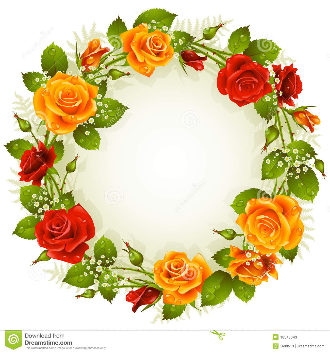 Red Border Circle Frame Roses Images