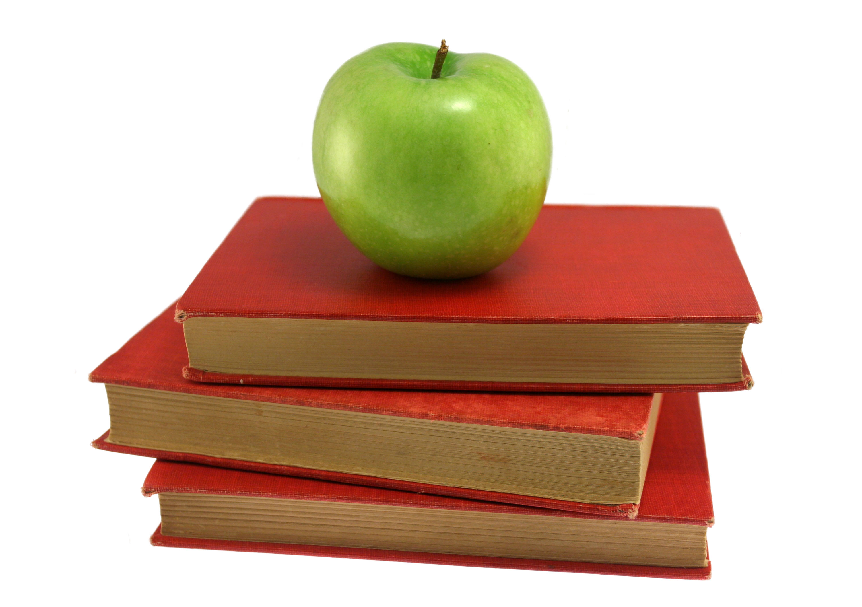 School Books with Apple