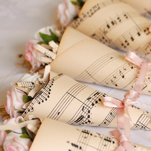 Sheet Music Confetti Cones