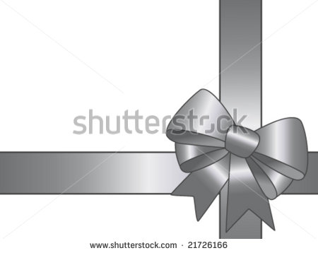 Silver Ribbon Bow Vector