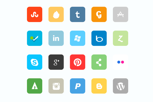 6 Number 4 Icons Rounded Corners Images