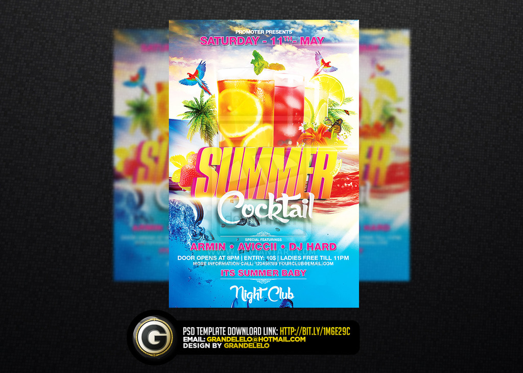 Summer Cocktail Party Flyer Template