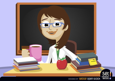 Teachers Drinking Coffee Cartoon