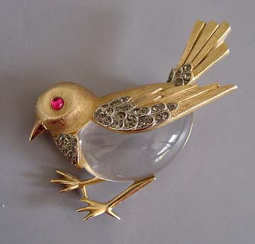 Trifari Bird Jelly Belly Brooches