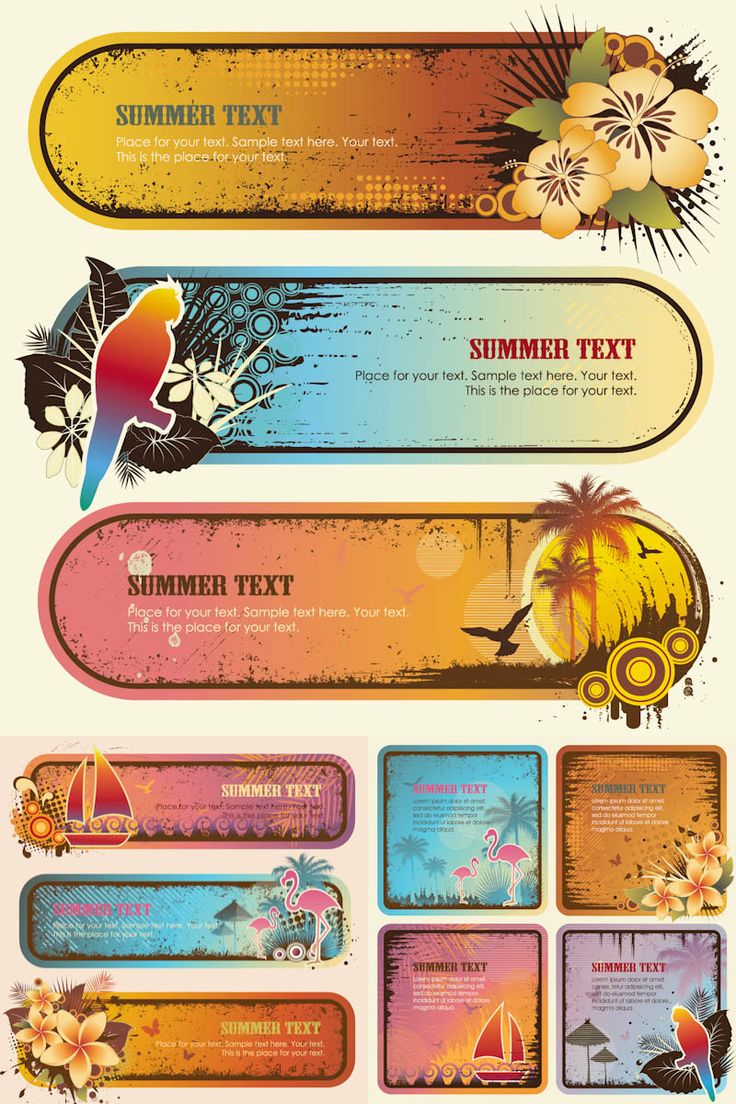 Tropical Vector Banners Tropical Vector Banners