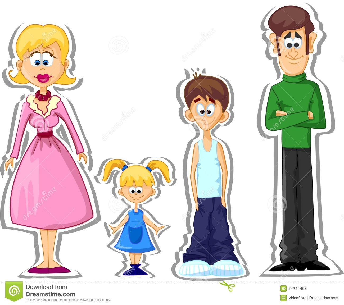 Vector Cartoon Family