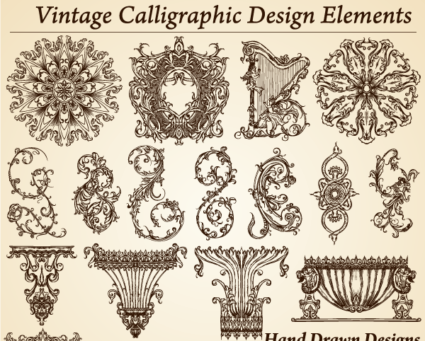 Vintage Calligraphic Design Elements Vector