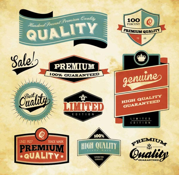 Vintage Retro Labels Vector