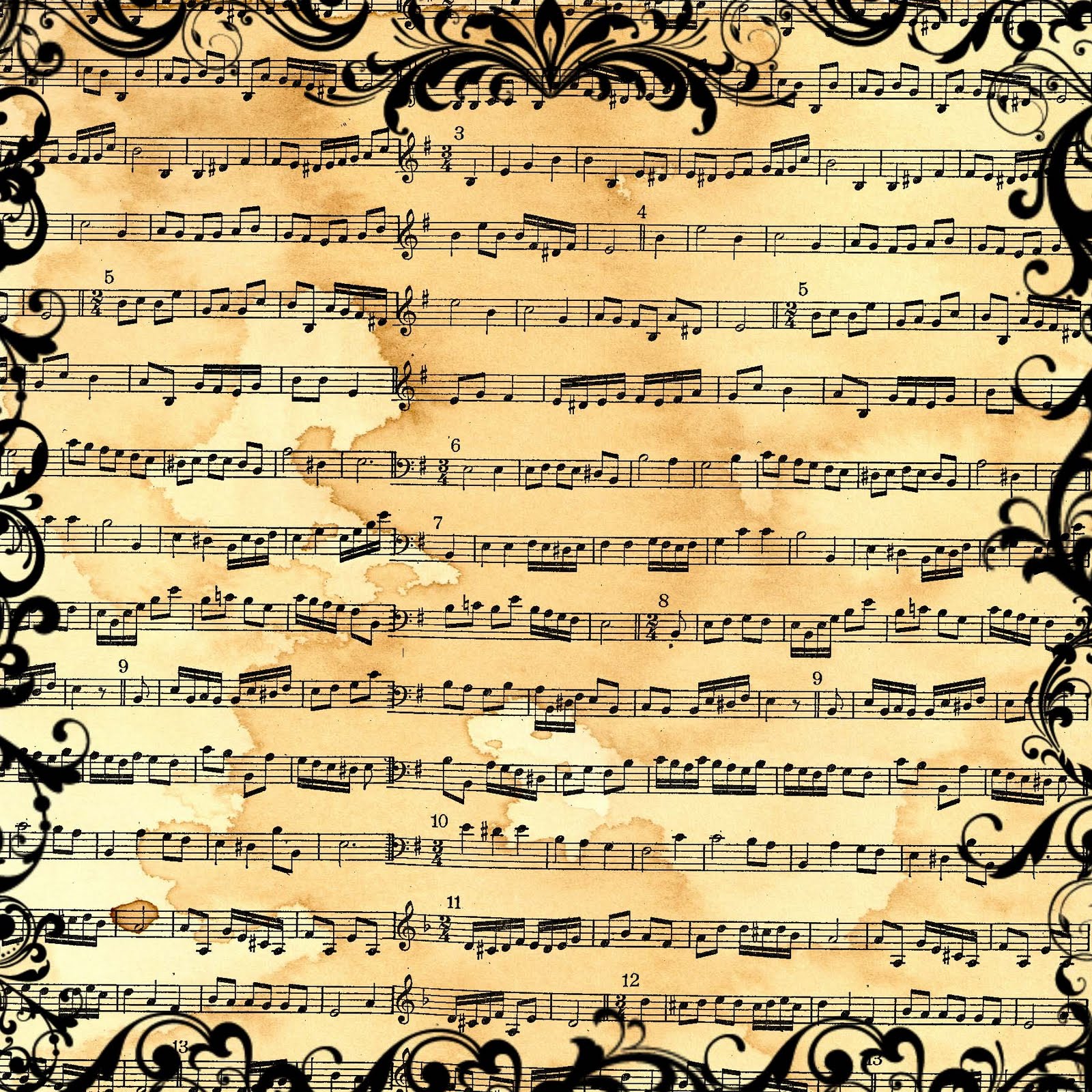 Vintage Sheet Music Scrapbook Paper
