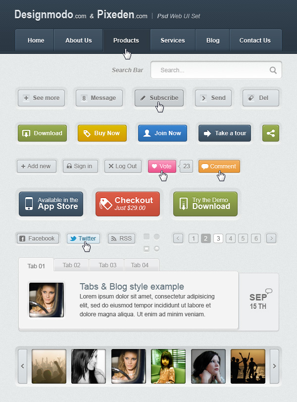 Web UI Elements PSD Web UI Elements PSD