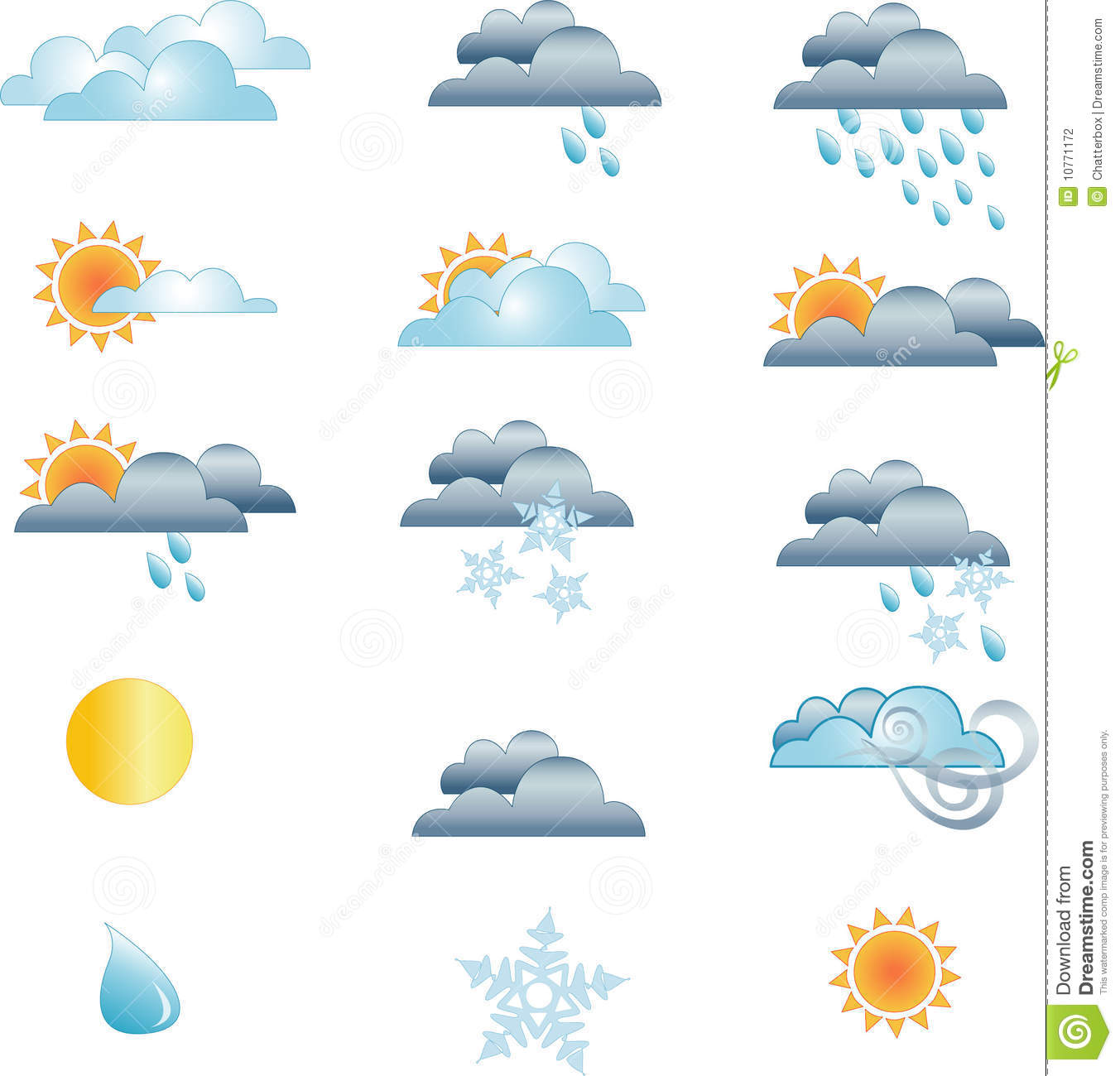 White Weather Forecast Icons