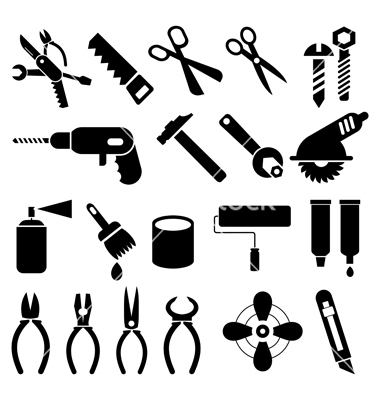 Work Tools Clip Art Black and White