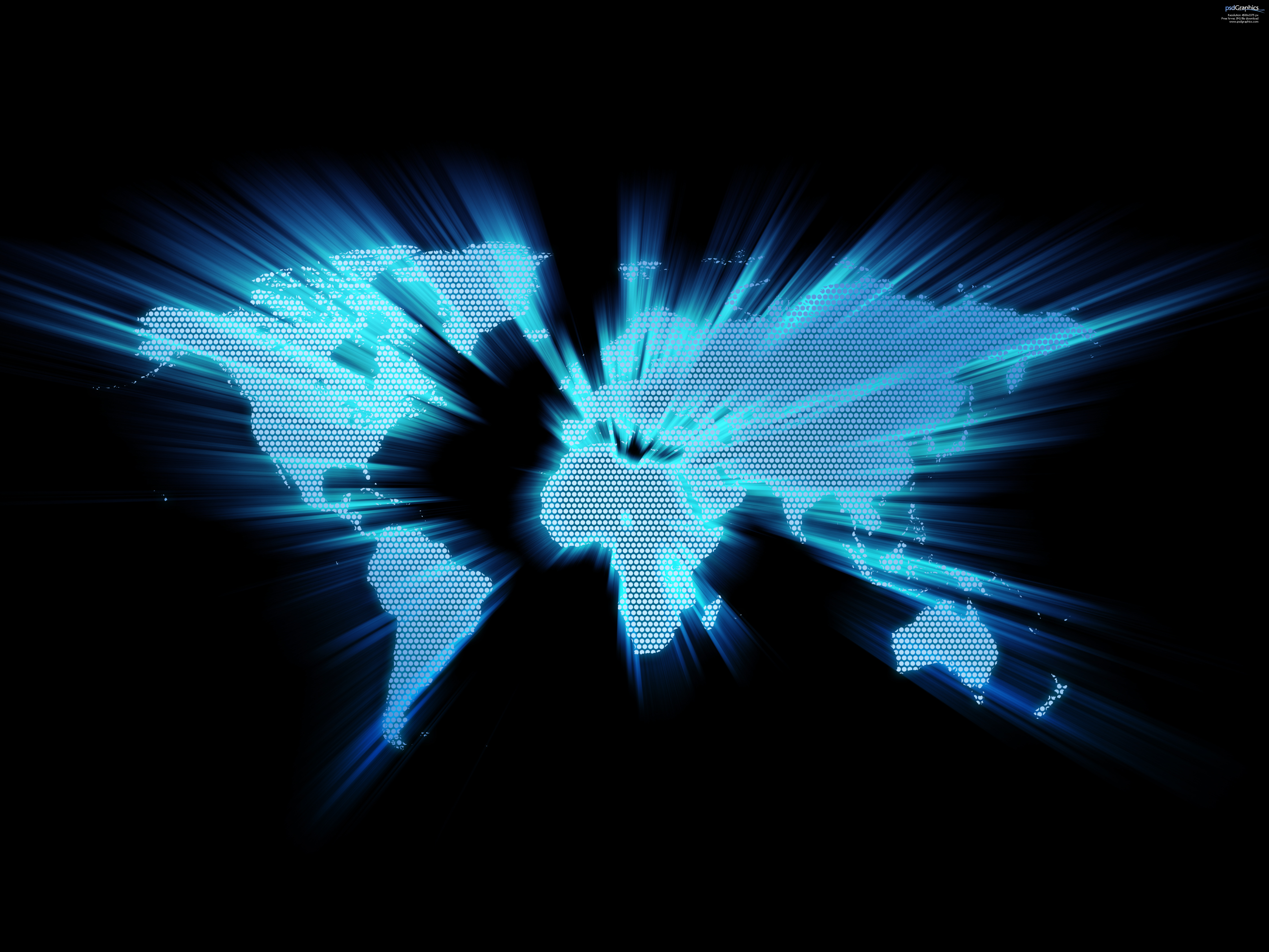World Map Black and Blue World Map Black and Blue