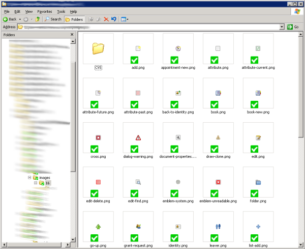 XP Windows Explorer Icons Meaning