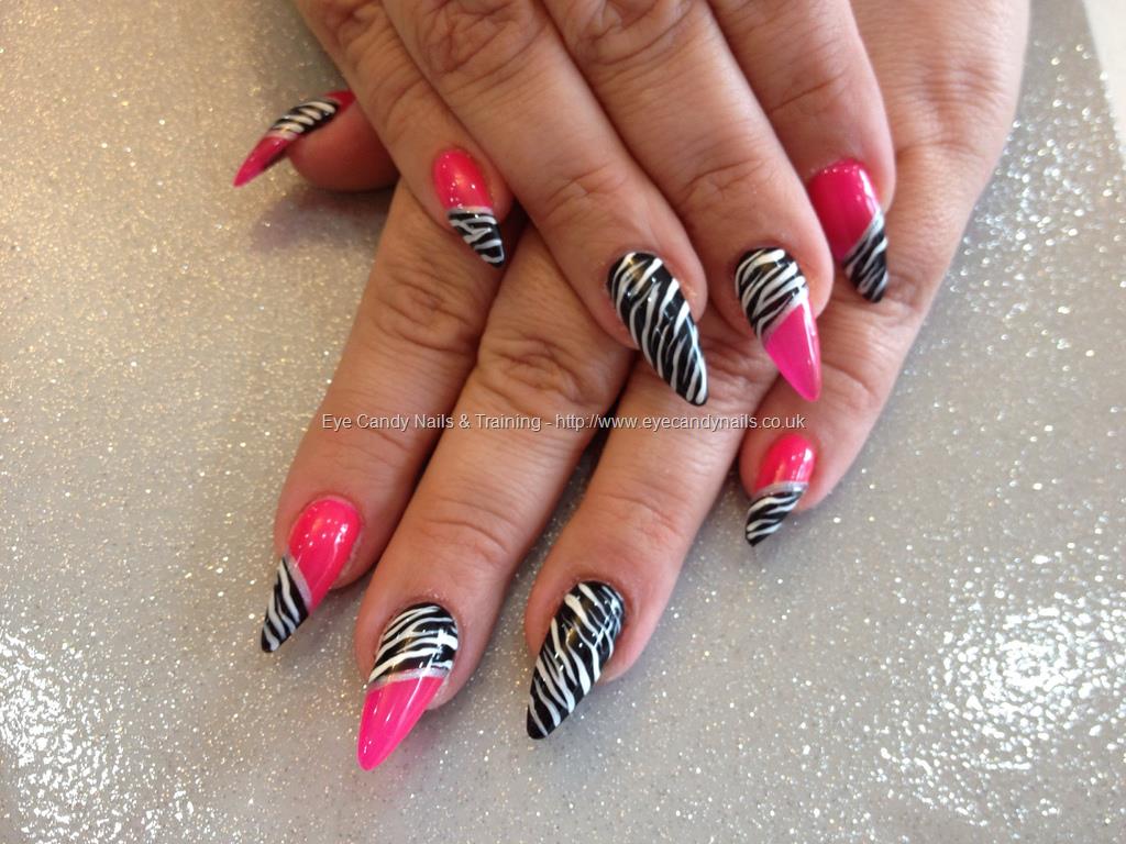 Zebra Print Stiletto Nails