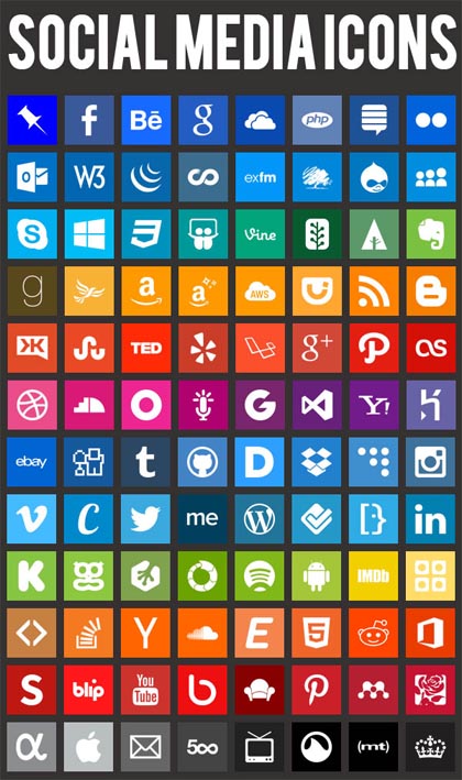 100 Social Media Icons