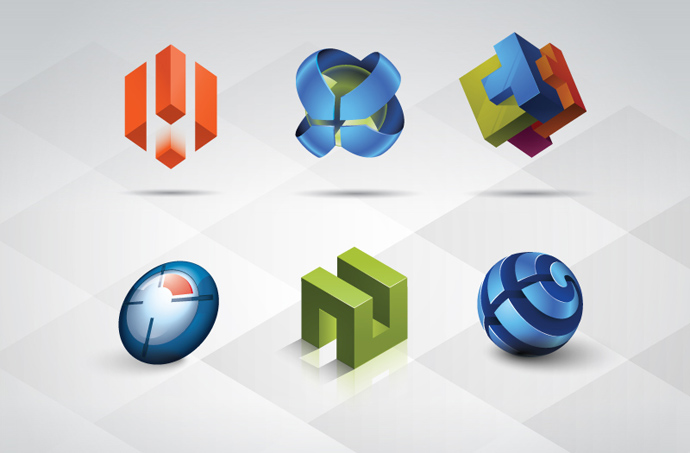 13 3D Logo PSD Templates Images