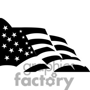 American Flag Clip Art Black and White