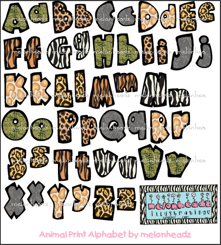 Animal Print Letters Clip Art