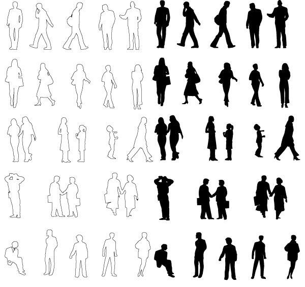 Architecture People Silhouettes