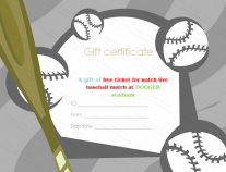 Baseball Gift Certificate Template Free