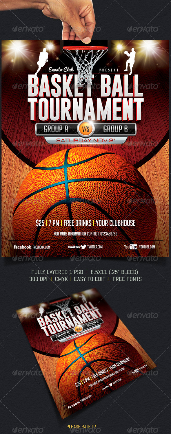 Basketball Tournament Flyer Template