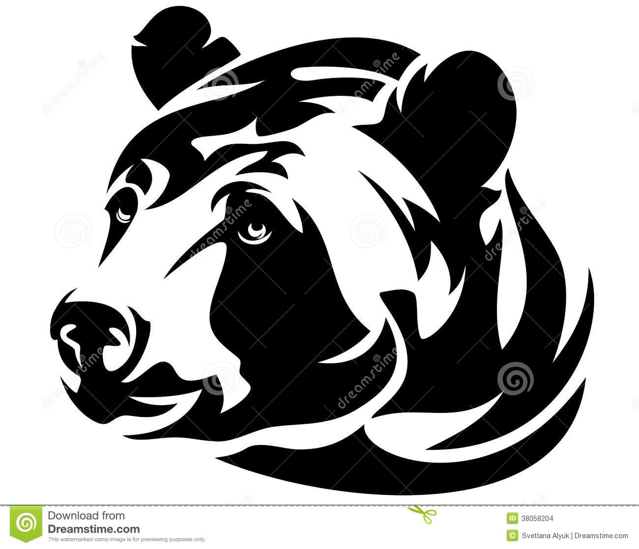 Bear Head Clip Art Black and White