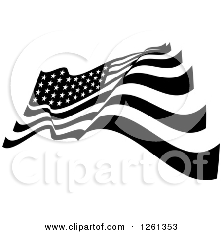 Black and White American Flag Vector