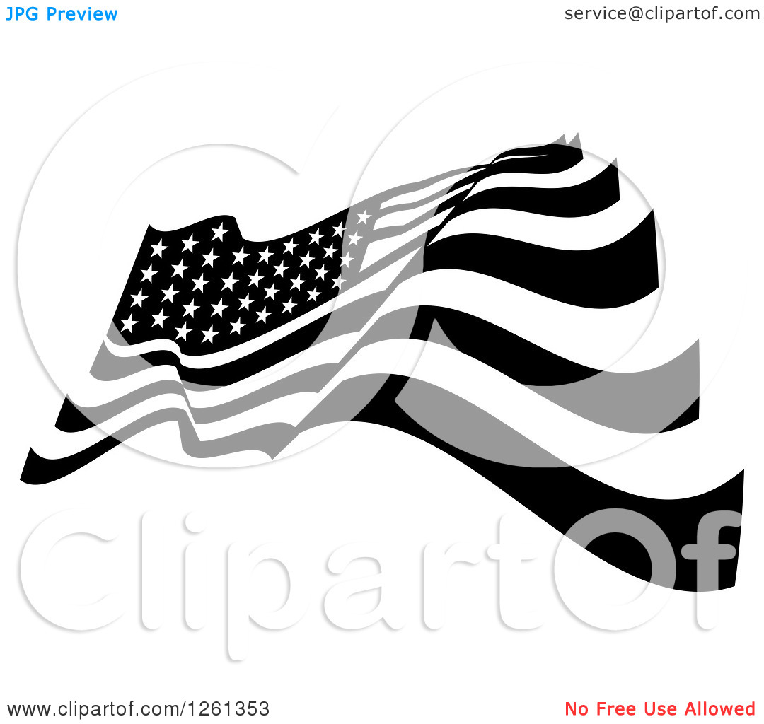 Black and White American Flag