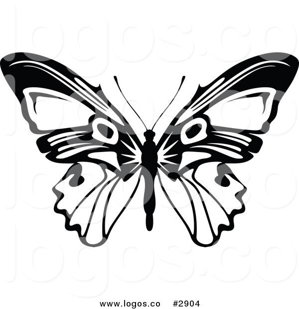 Black and White Butterfly Clip Art